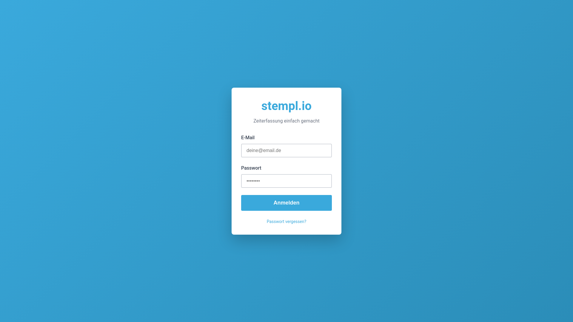 website screenshot of https://stempluhr.de/