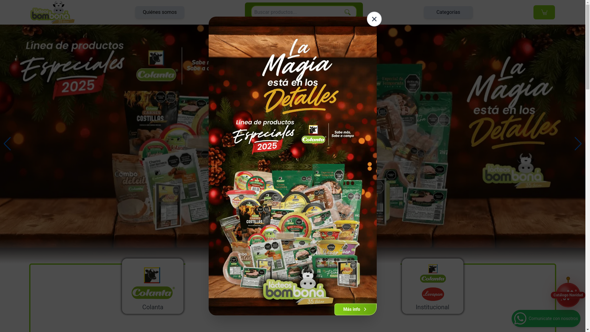 website screenshot of https://www.tiendalacteosbombona.com/