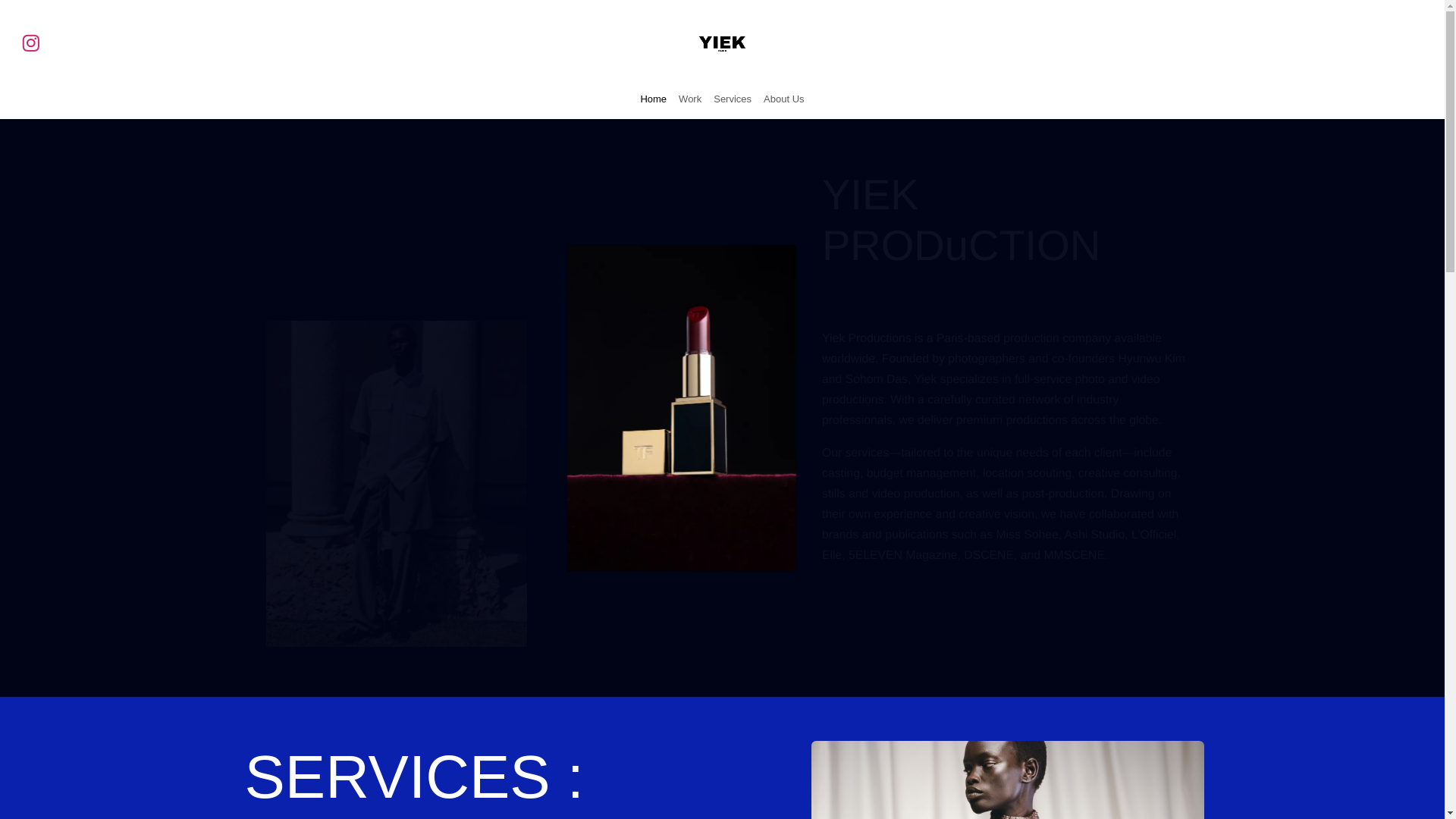 website screenshot of https://yiekproduction.com/