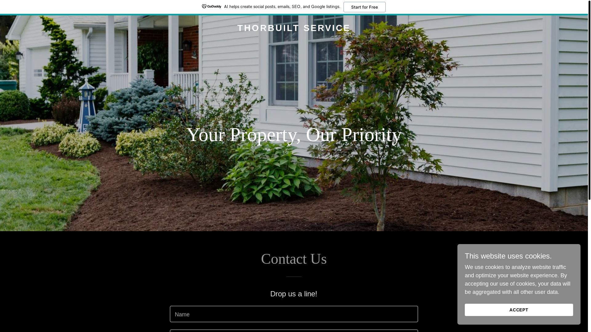 website screenshot of https://thorbuiltservice.com/