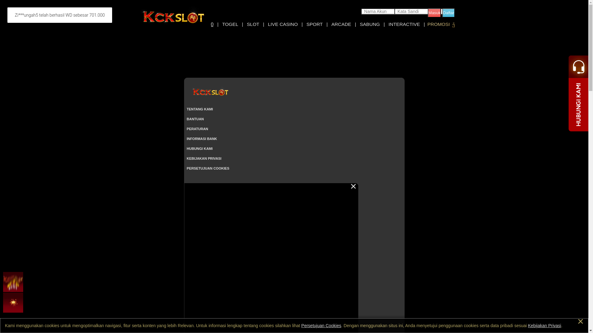 website screenshot of https://kckslotbas.com/