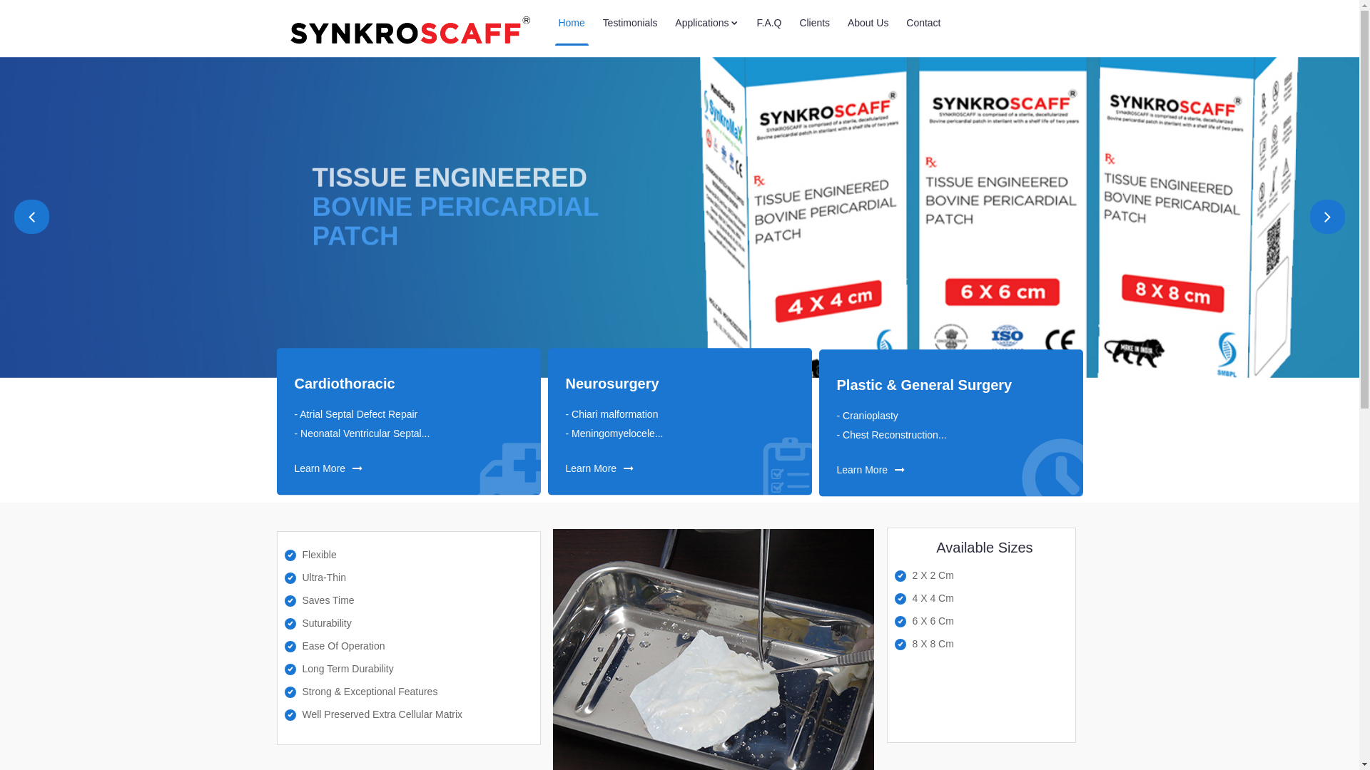 website screenshot of https://bovinepericardiumpatch.com/
