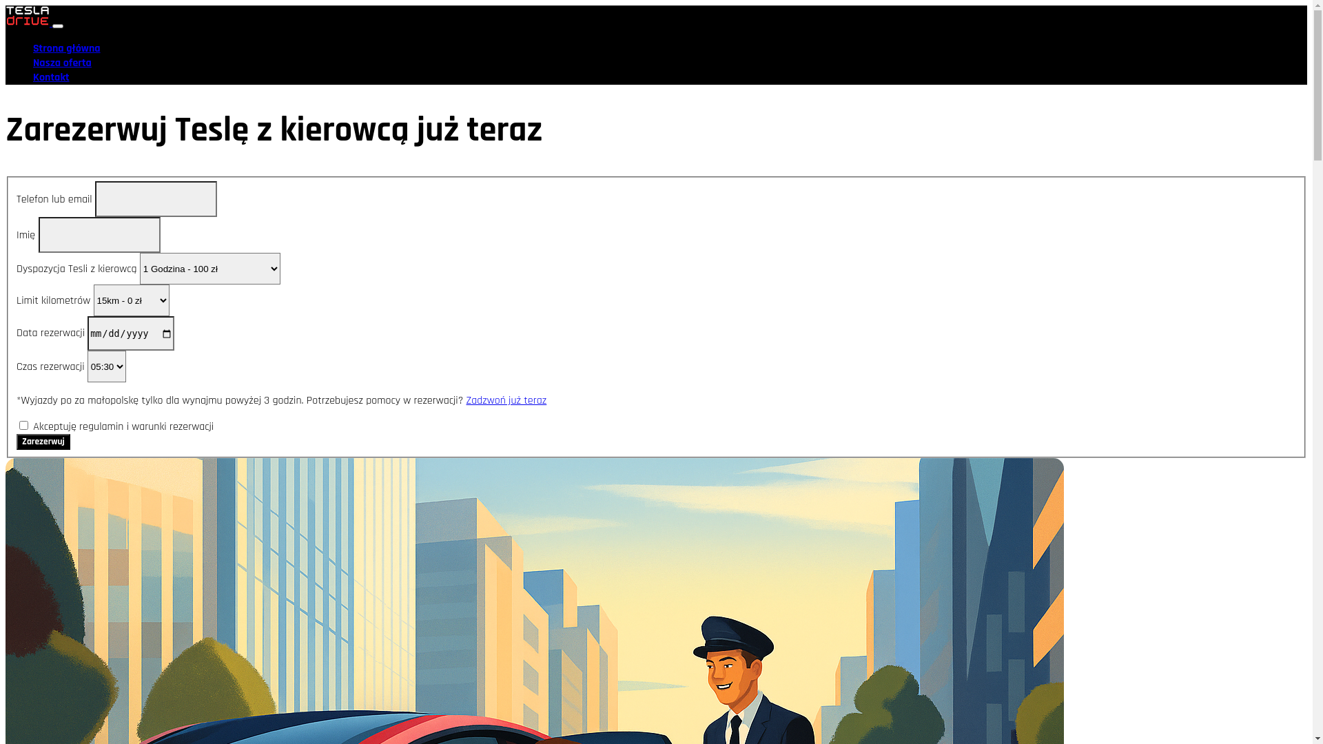 website screenshot of https://tesladrive.pl/