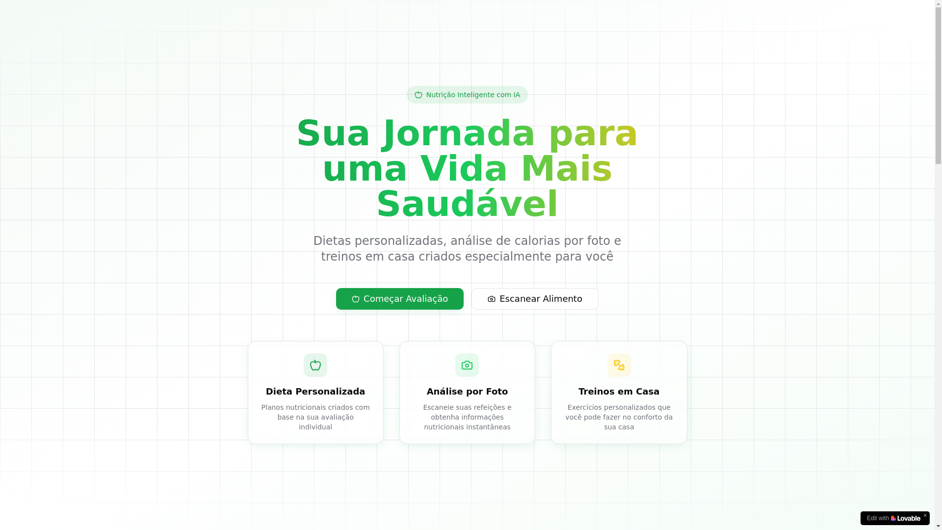 website screenshot of https://nutricaointeligenteai.com/