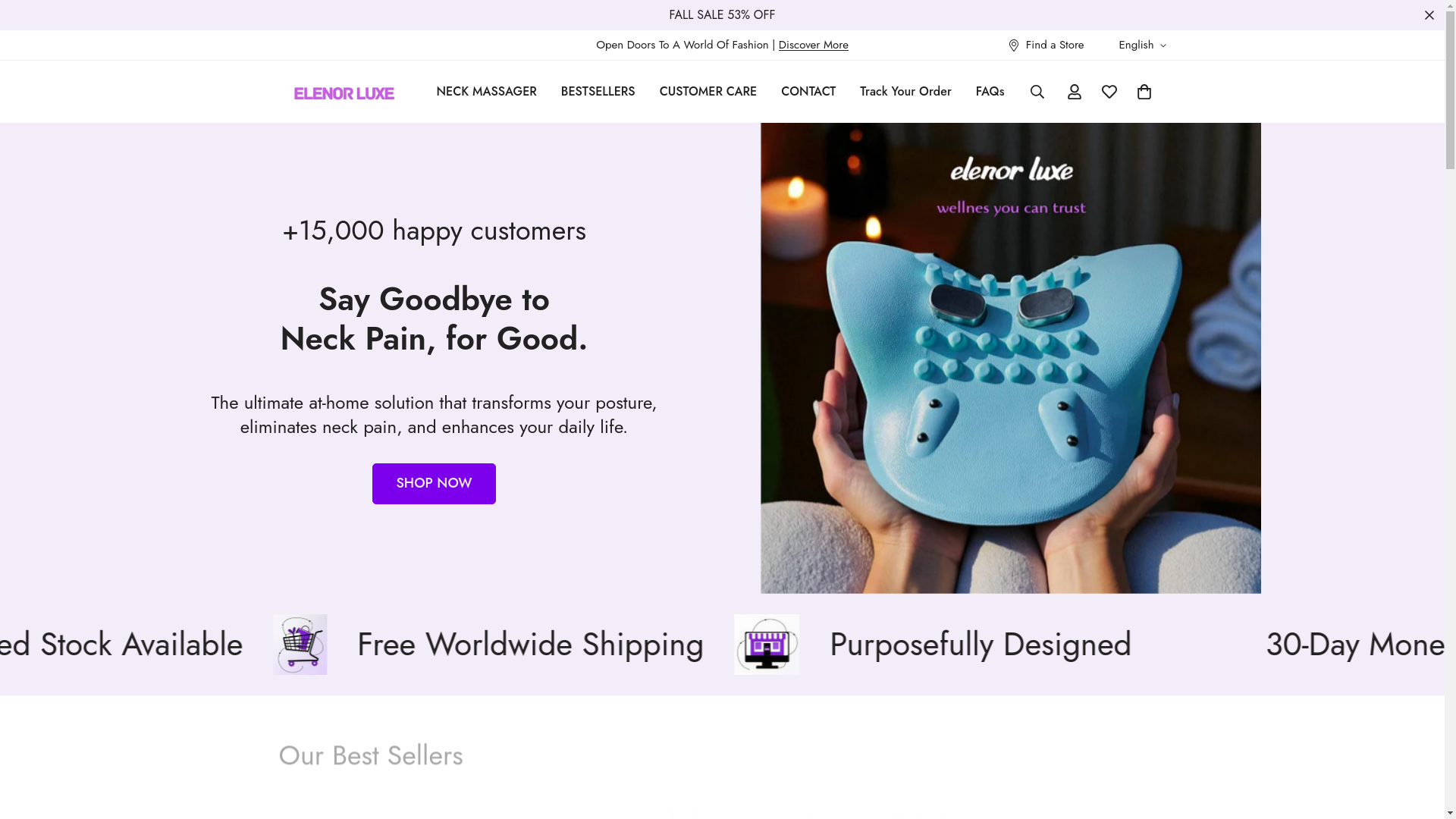 website screenshot of https://elenorluxe.shop/
