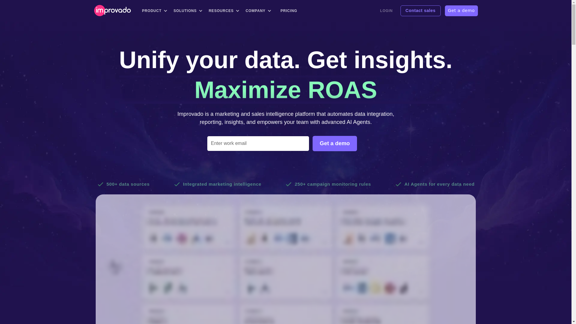 website screenshot of https://improvadonow.com/