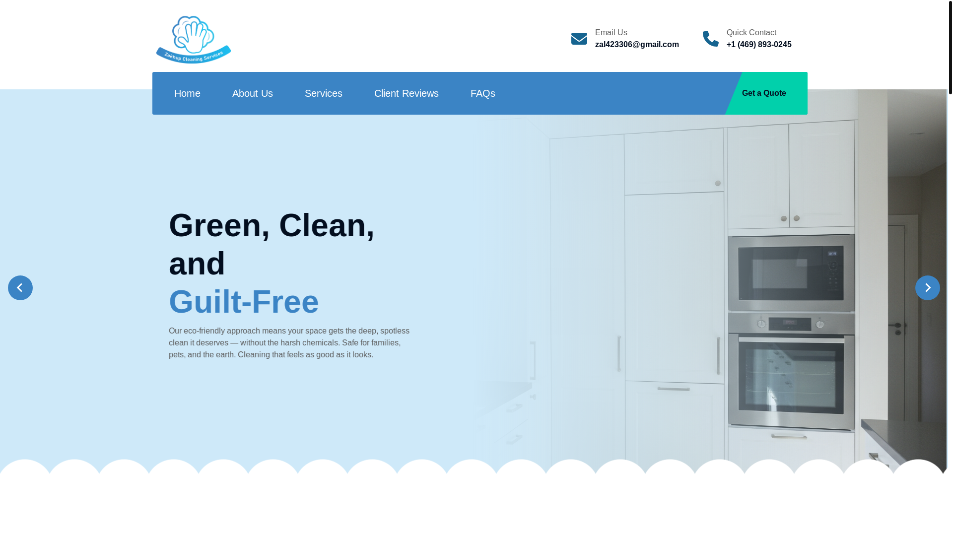 website screenshot of https://zakhupcleaningservices.com/