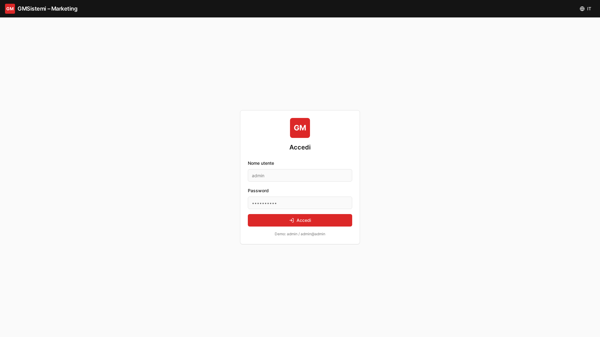 website screenshot of https://gmsistemi.marketing/