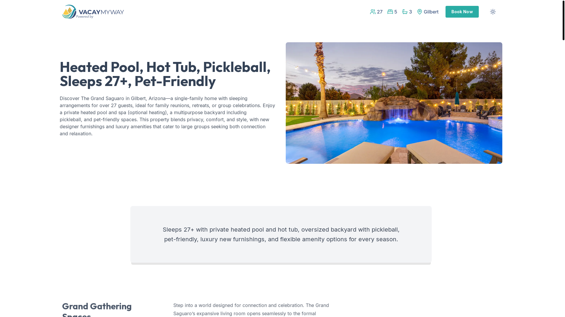 website screenshot of https://celebrateoasis.vacations/