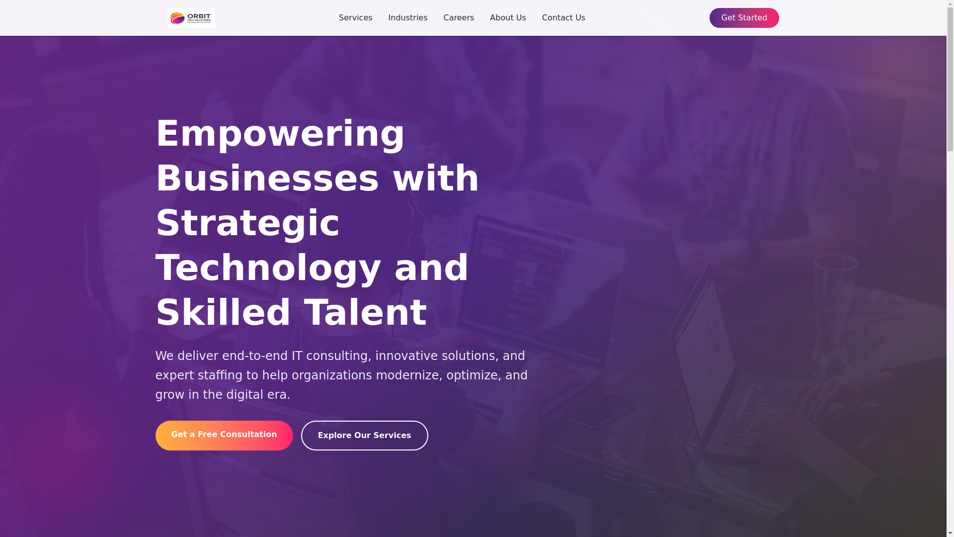 website screenshot of https://orbit-tech-solution.pages.dev/