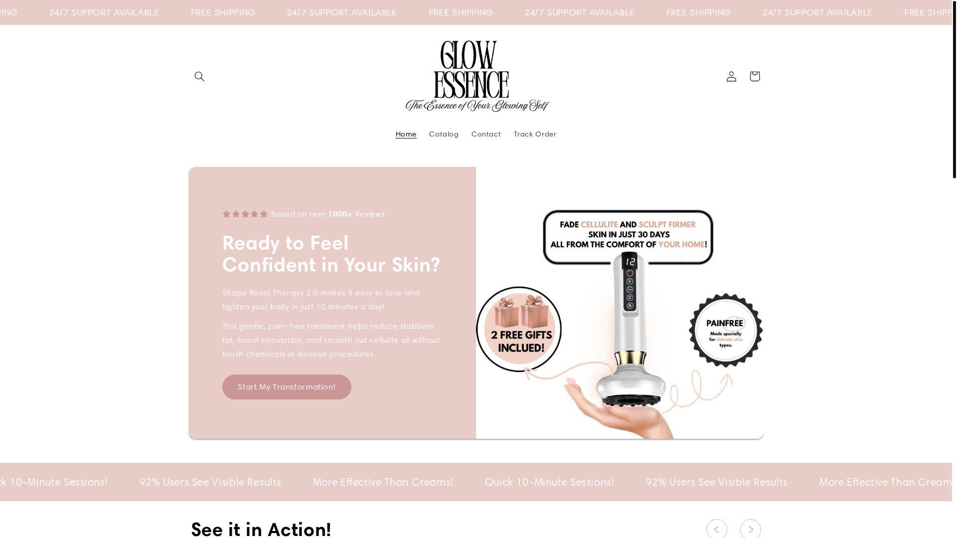 website screenshot of https://glowessence.it/