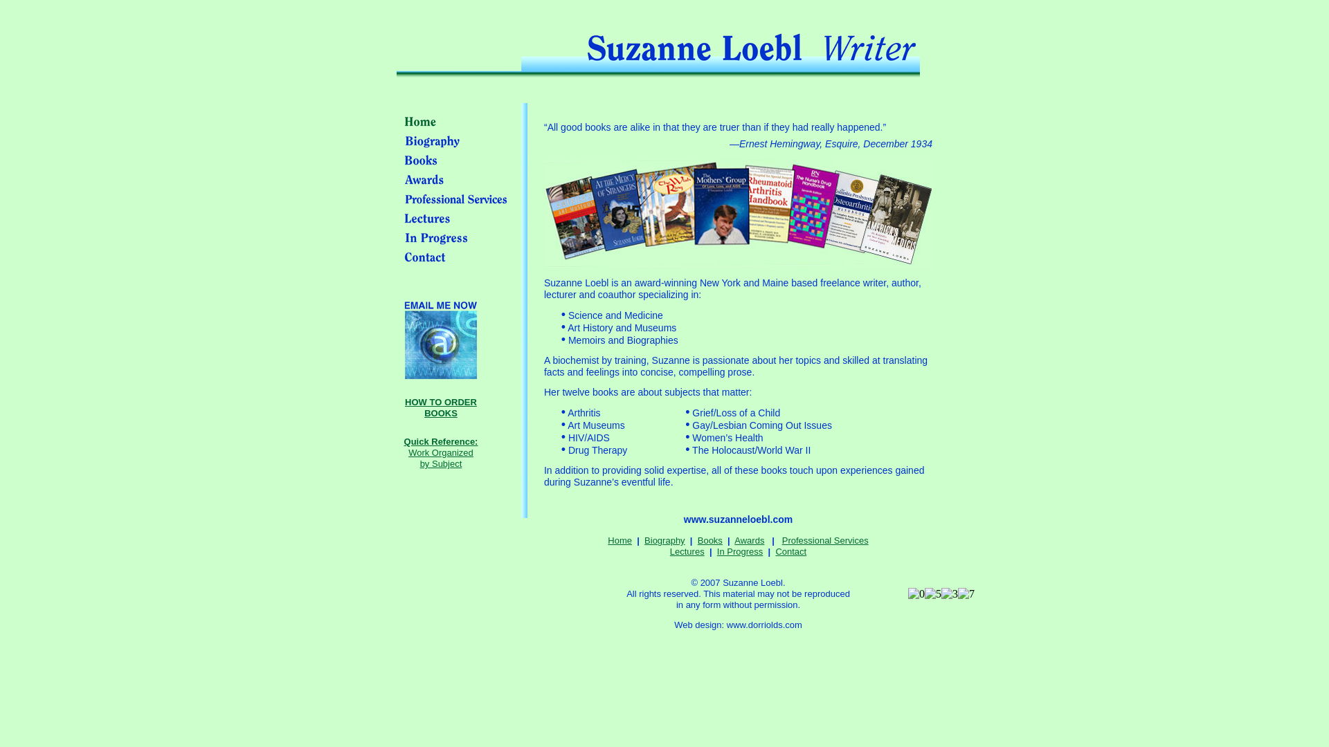 website screenshot of https://suzanneloebl.pages.dev/