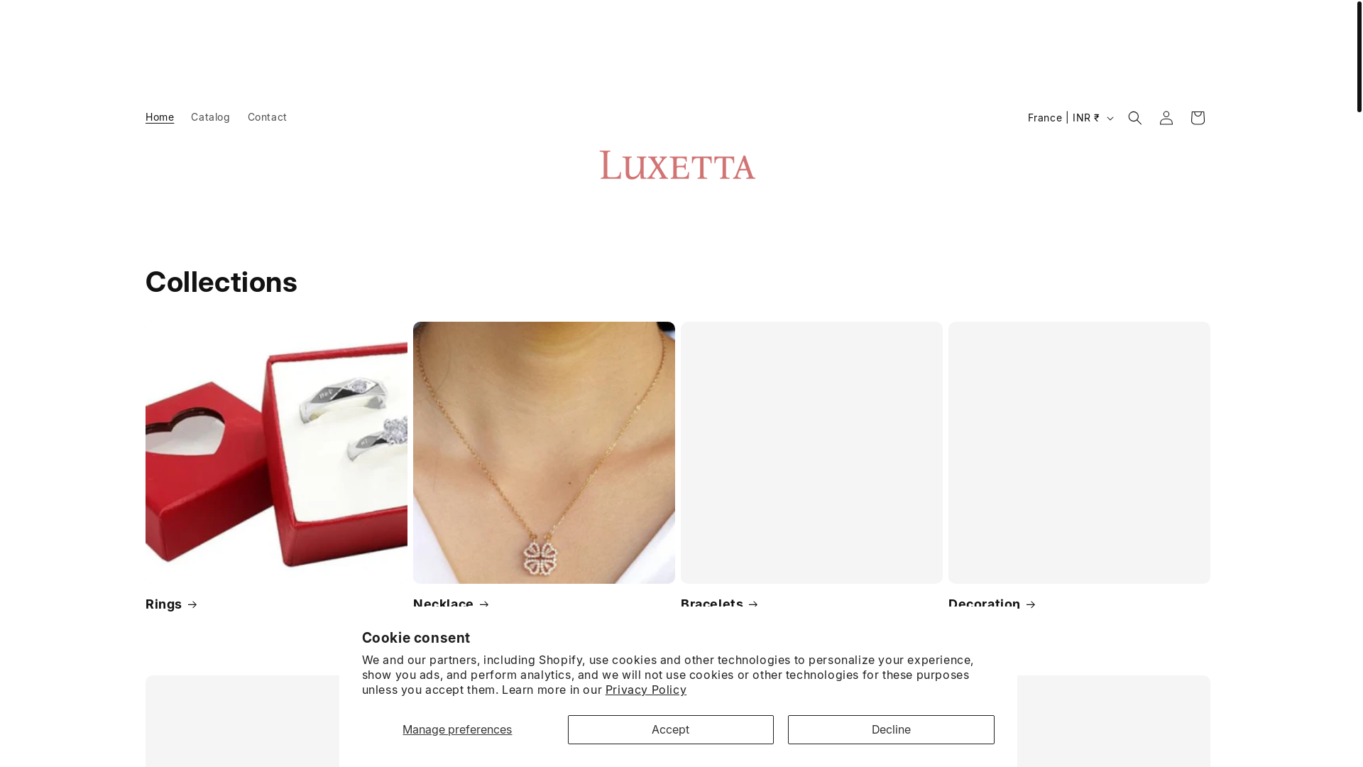 website screenshot of https://theluxettastore.com/