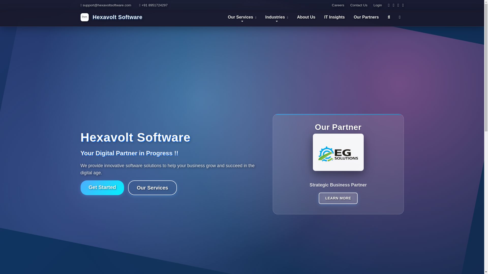 website screenshot of https://hexavoltsoftware.com/