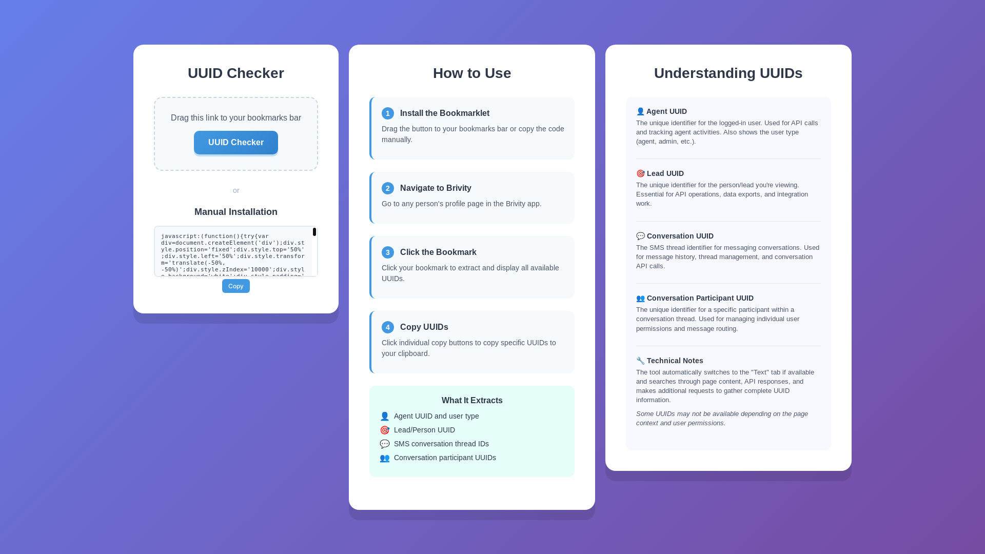 website screenshot of https://uuidcheckerbookmarklet.pages.dev/