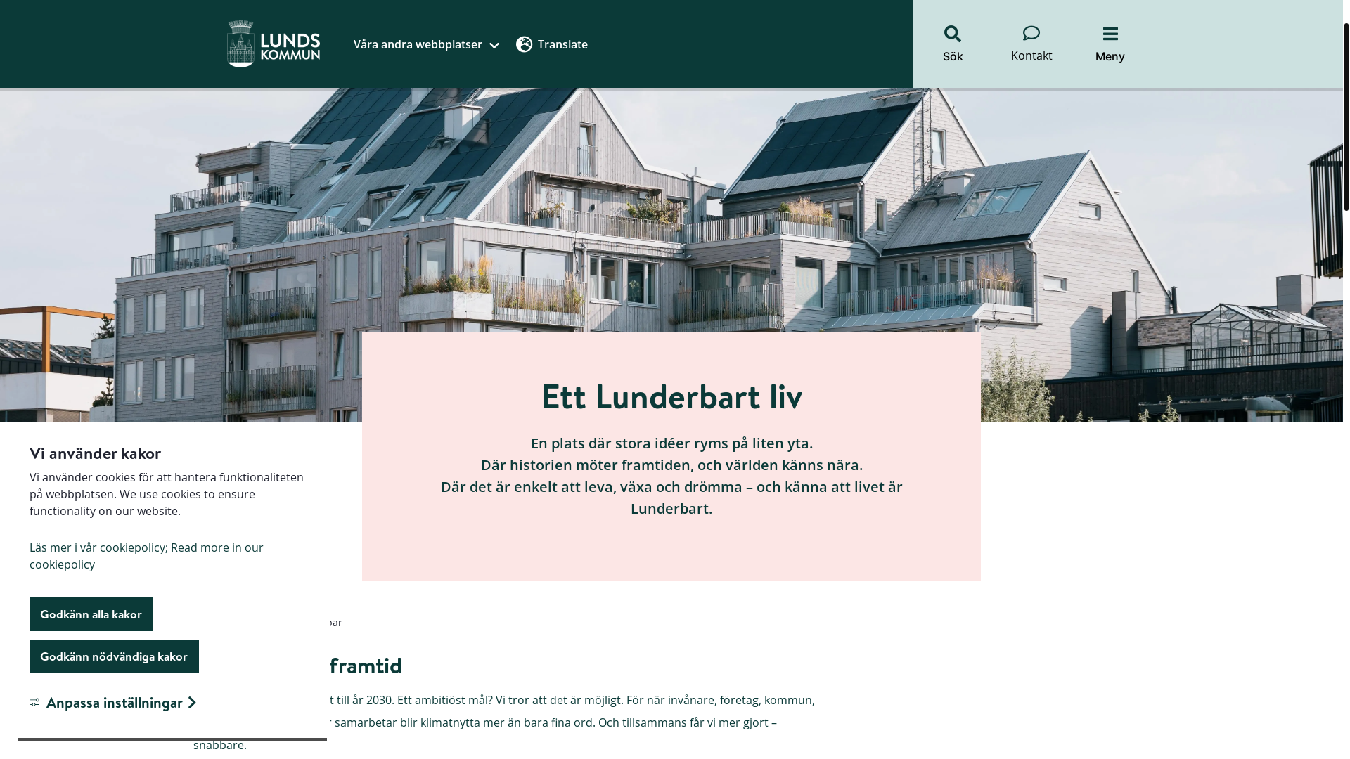 website screenshot of https://lunderbar.se/