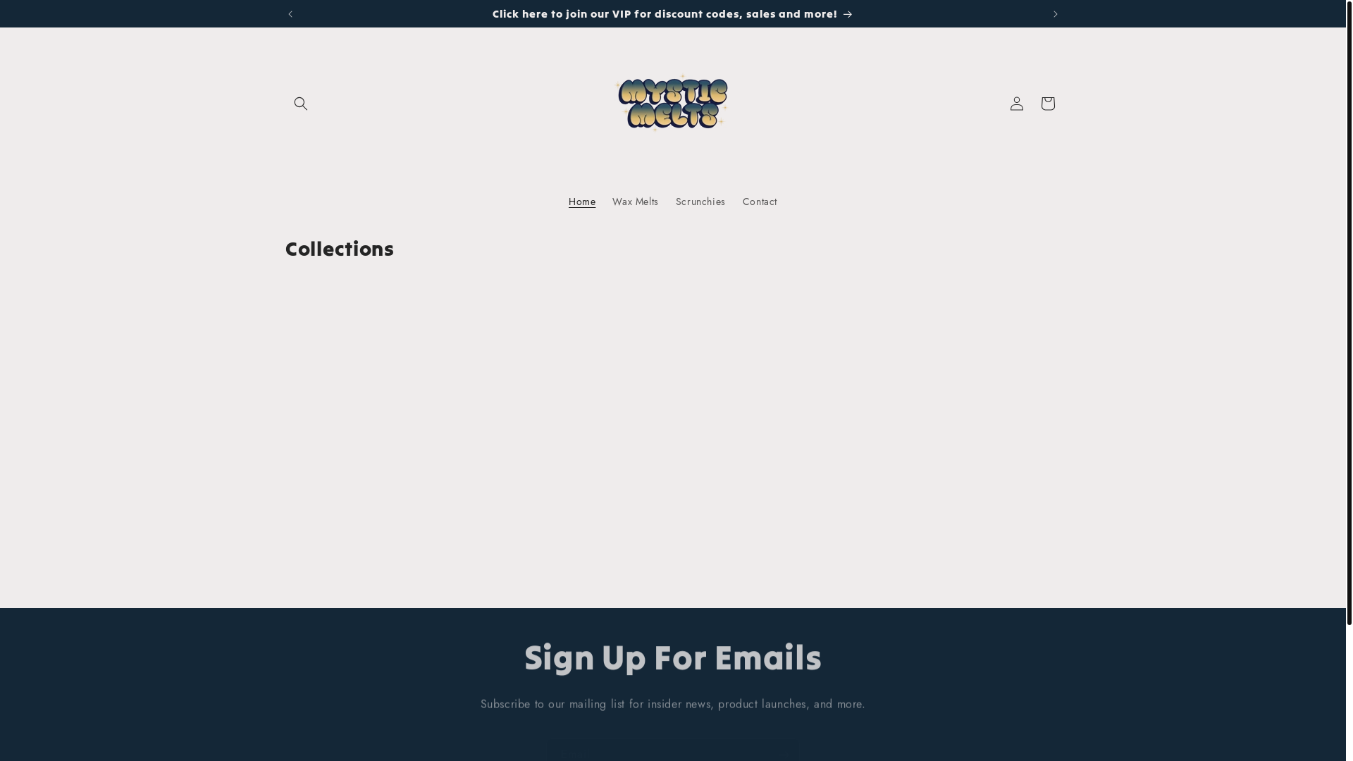 website screenshot of https://mysticmelts.us/