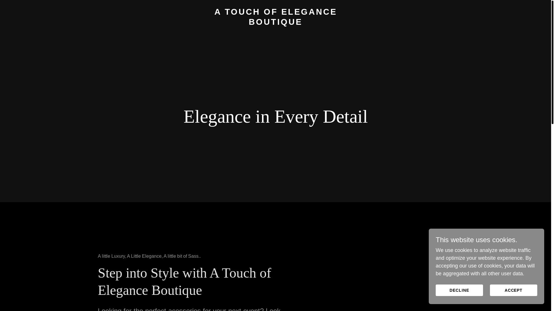 website screenshot of https://atouchofelegance.boutique/