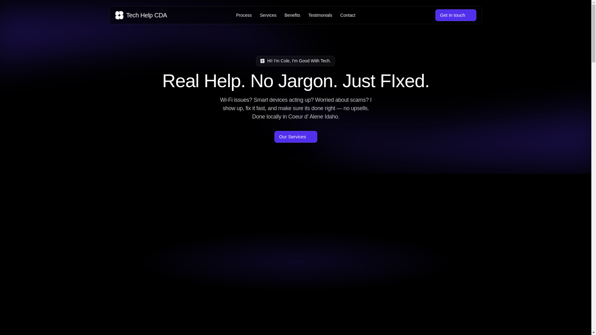 website screenshot of https://techhelpcda.com/