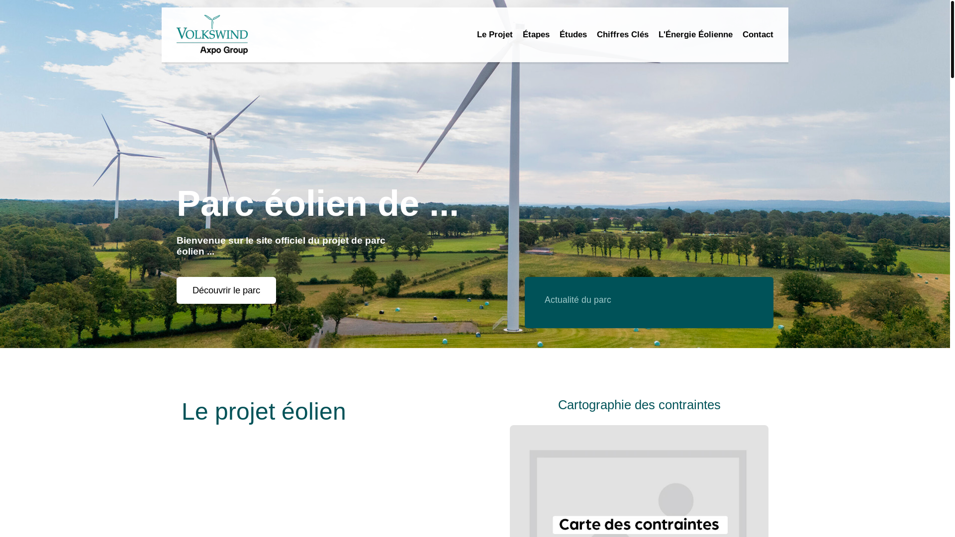 website screenshot of https://parc-eolien-plaisance.fr/
