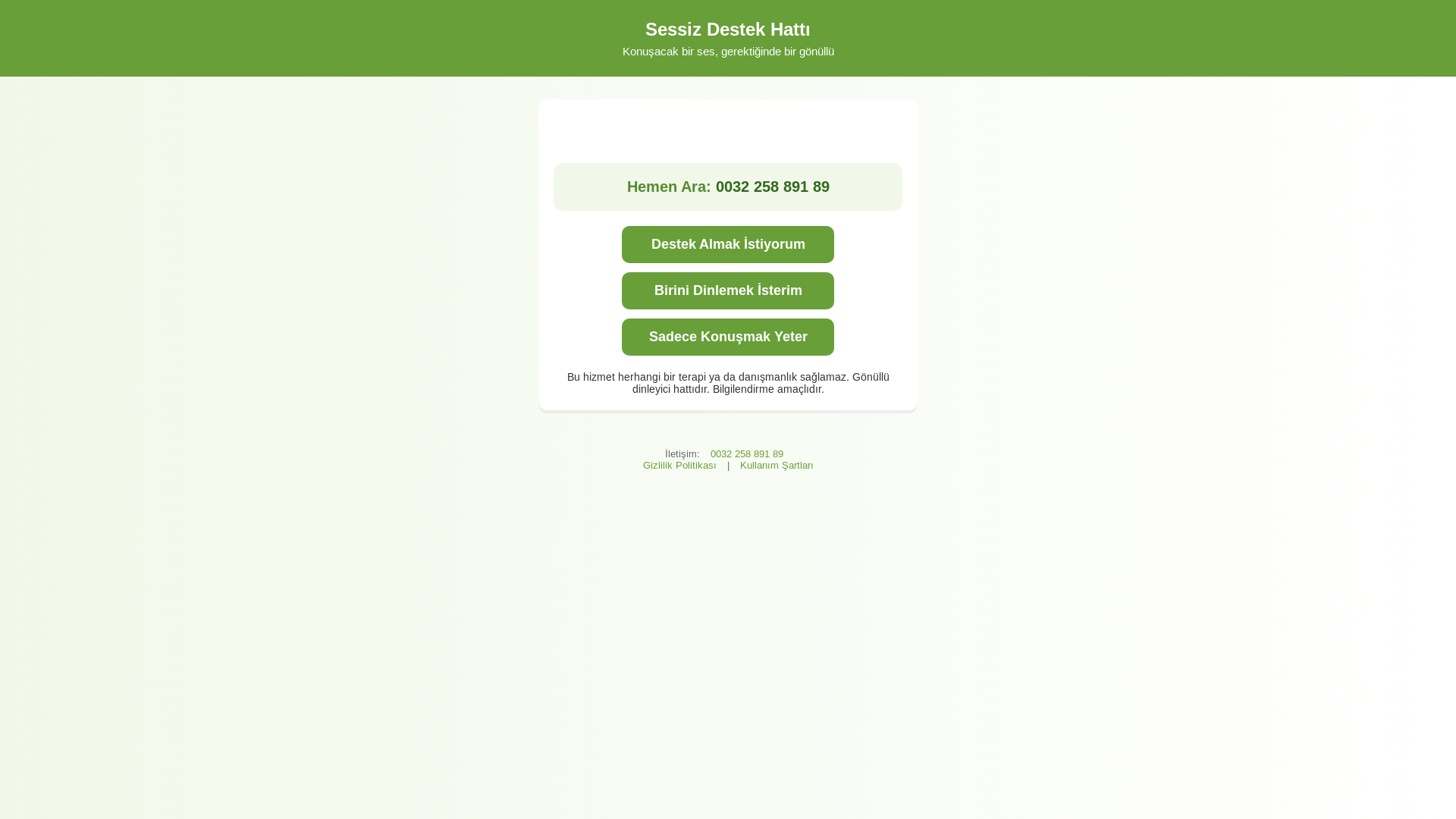 website screenshot of https://sessizdestek.sbs/