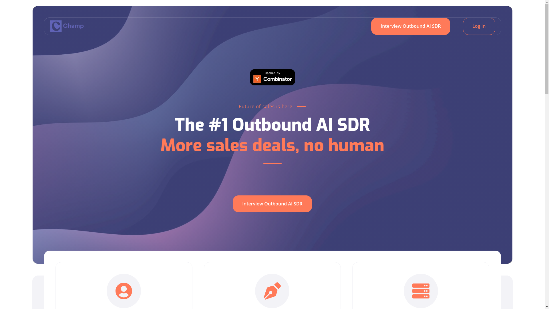 website screenshot of https://trychampsales.com/
