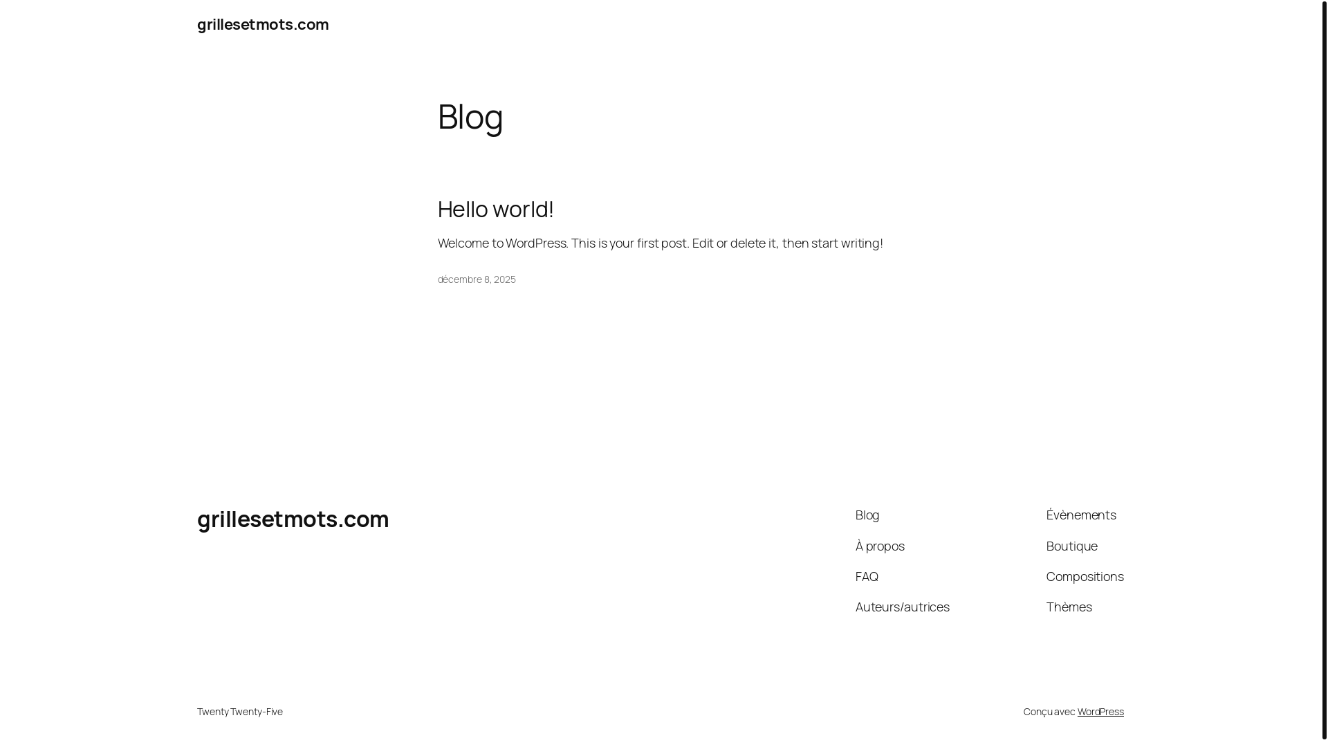 website screenshot of https://grillesetmots.com/