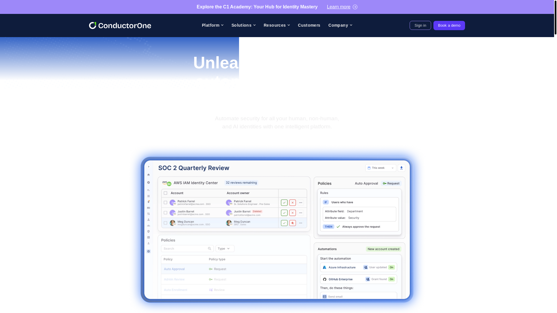 website screenshot of https://conductorone.com/