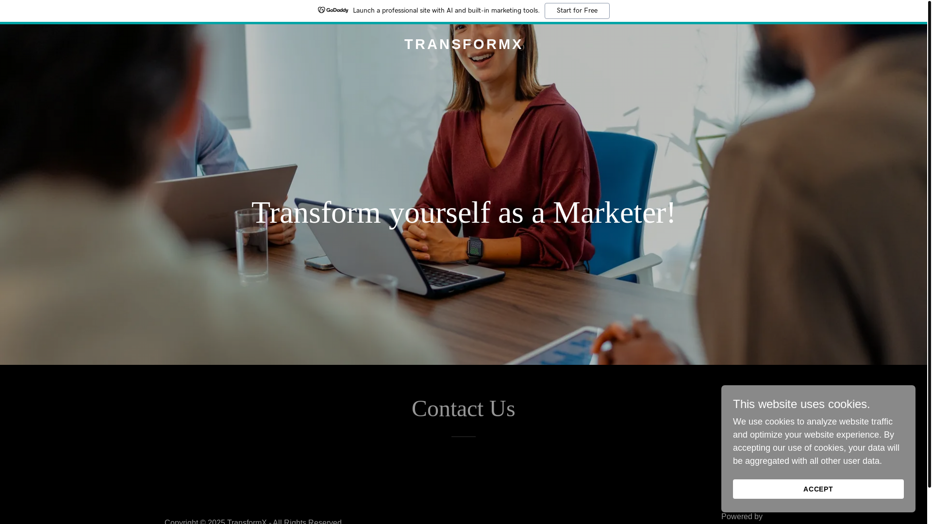 website screenshot of https://transformx.club/