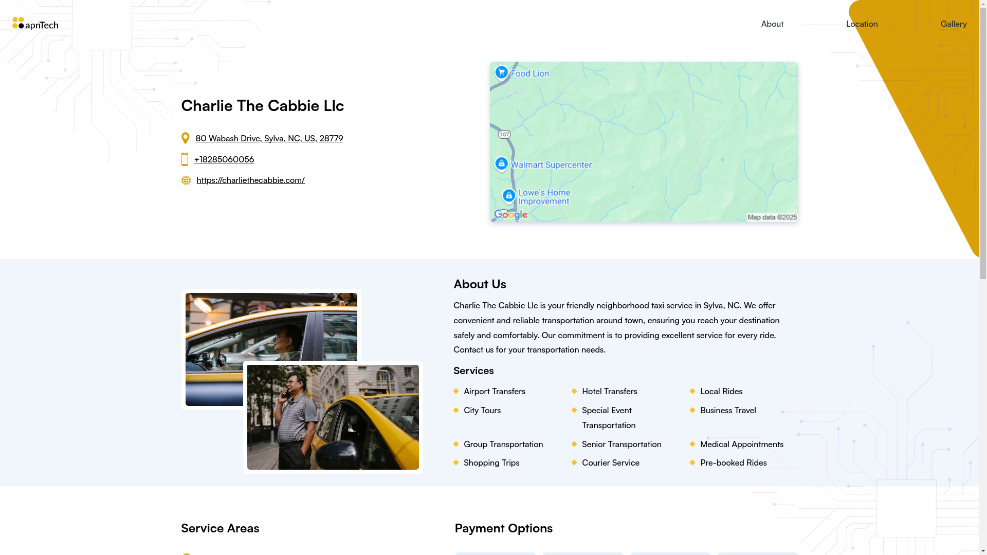 website screenshot of https://charliethecabbiellc.online/