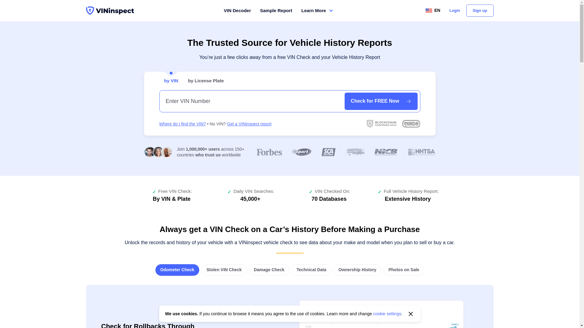 website screenshot of https://vininspect.com/