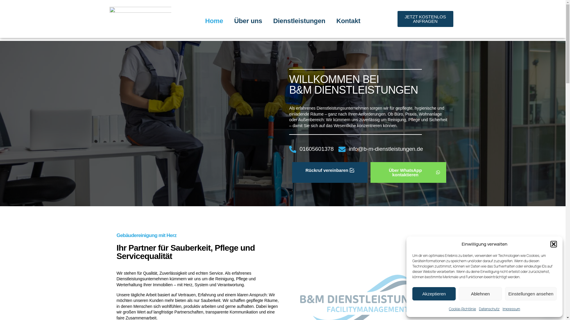 website screenshot of https://b-m-dienstleistungen.de/