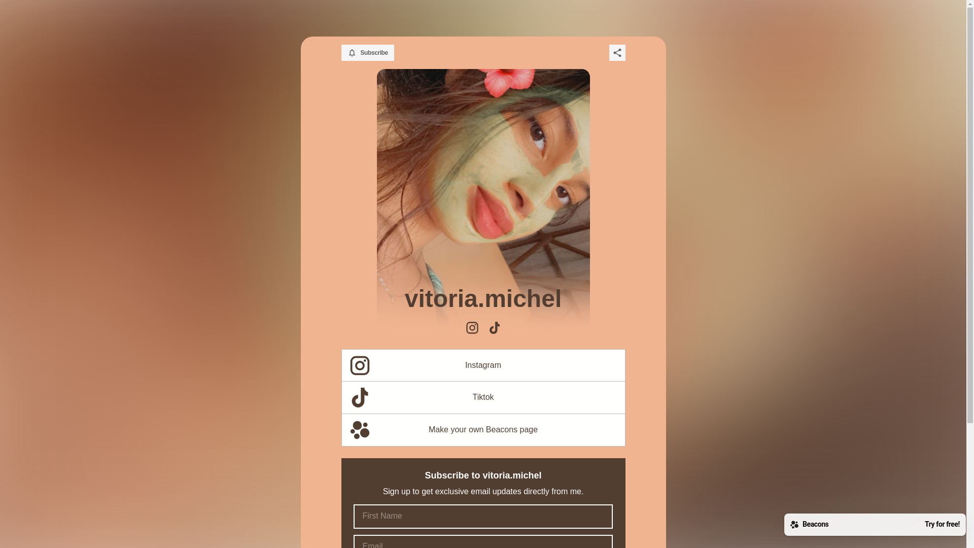 website screenshot of https://vitoriamichel.com/