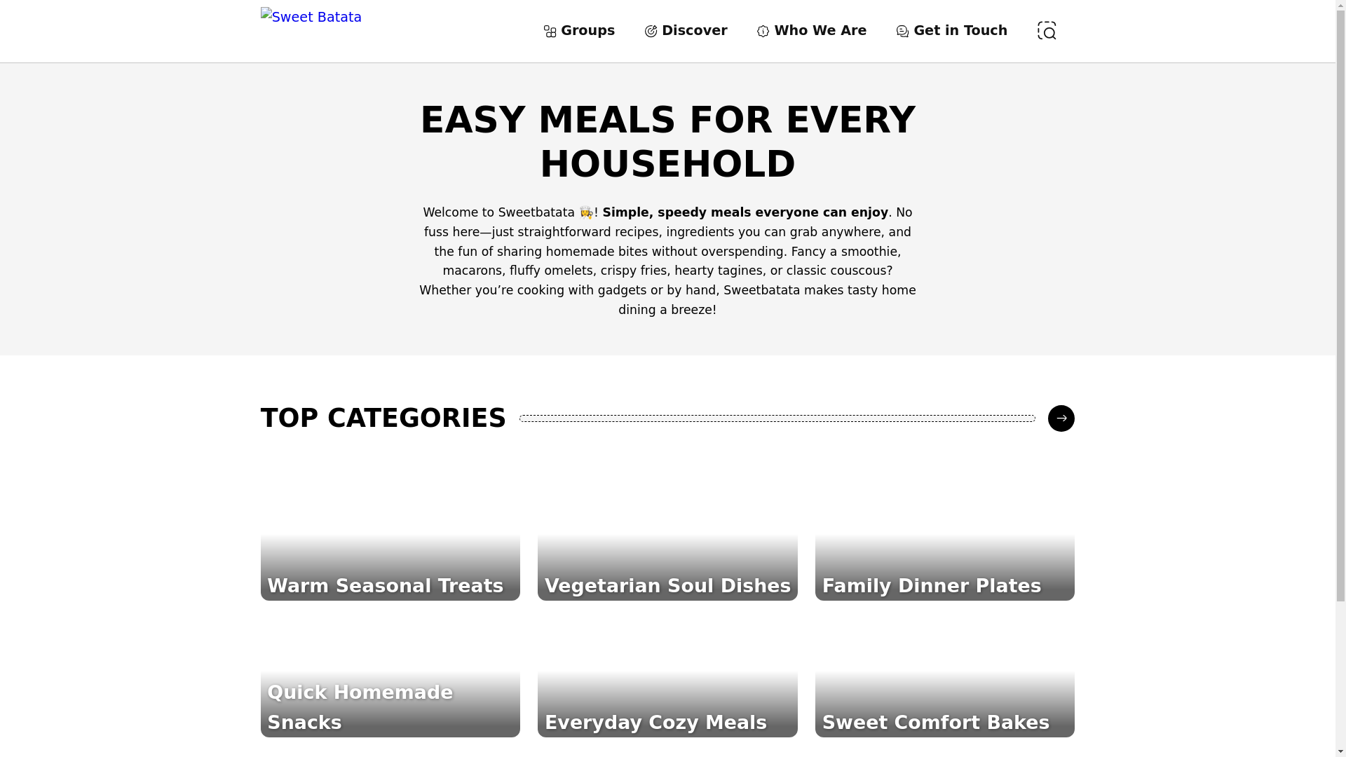 website screenshot of https://sweetbatata.pages.dev/
