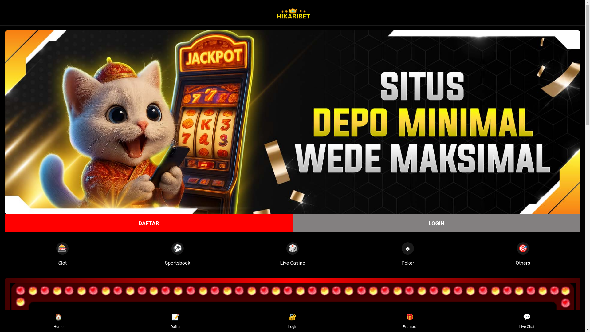 website screenshot of https://hikaribetslot.com/