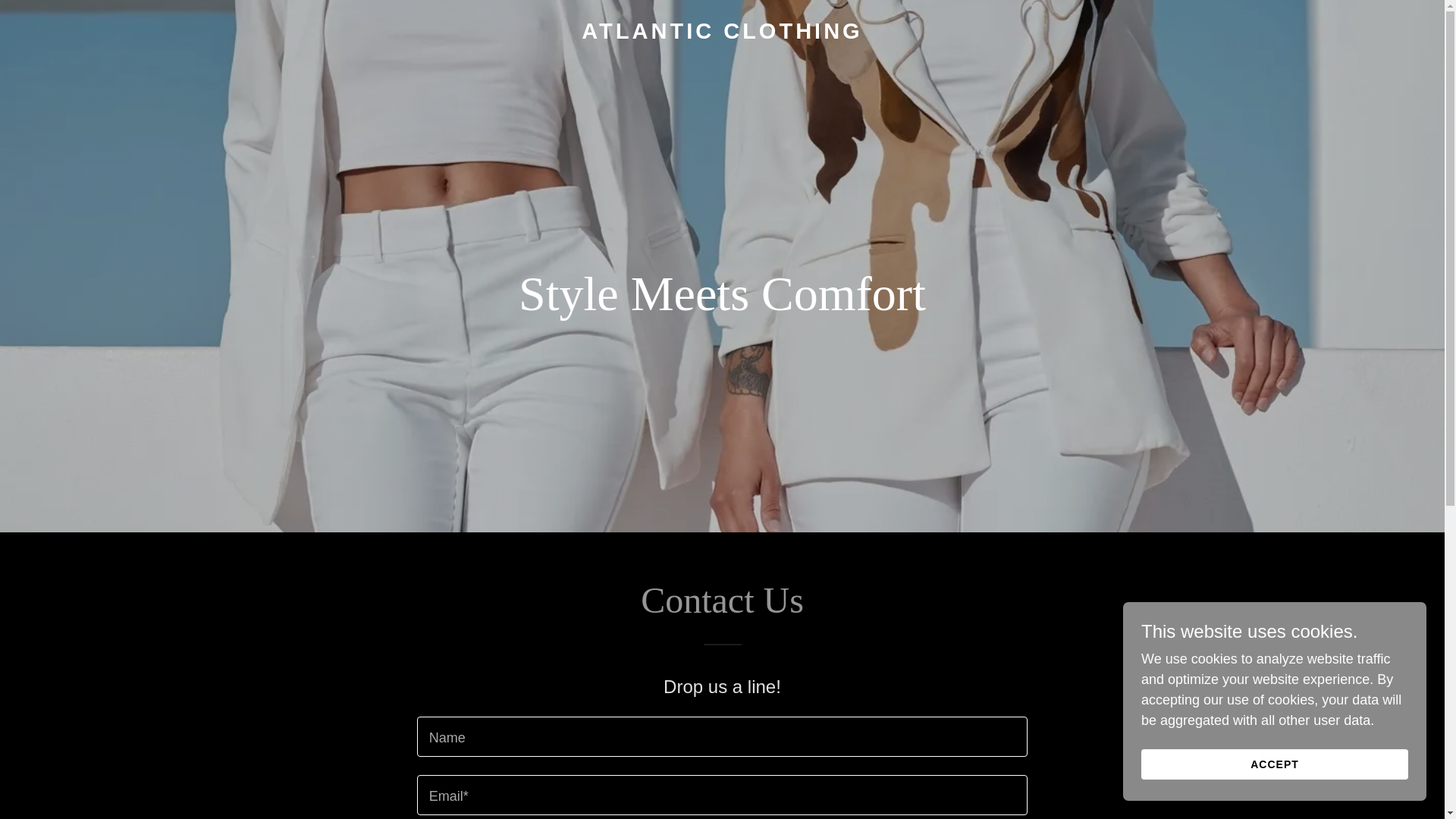 website screenshot of https://atlanticclothing.co/