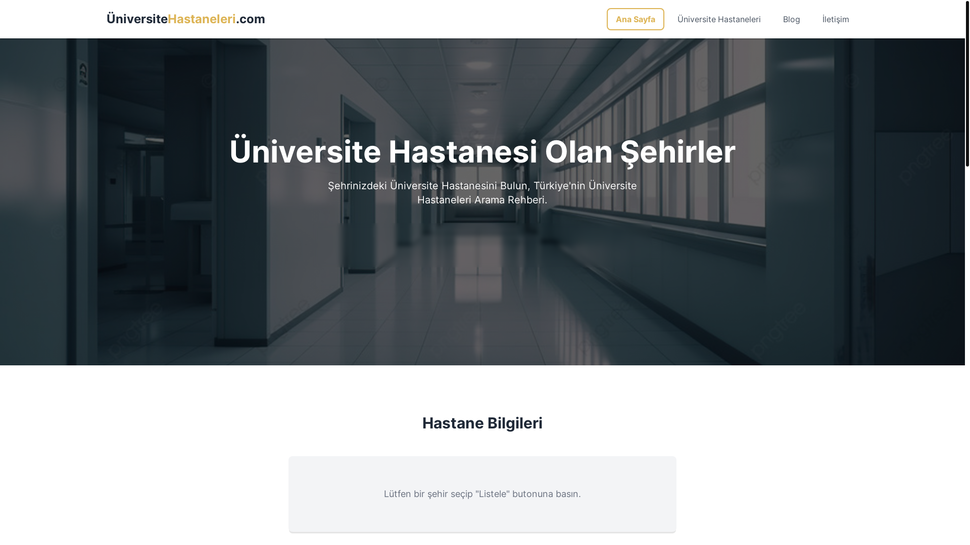 website screenshot of https://universitehastaneleri.com