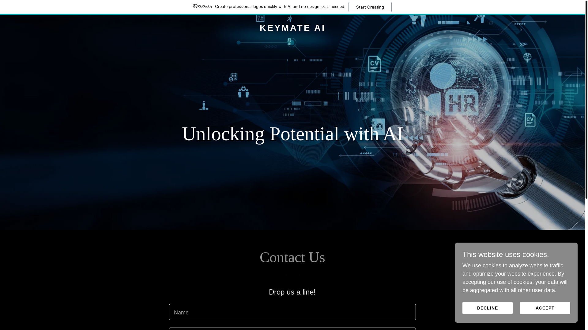 website screenshot of https://keymate-ai.com/