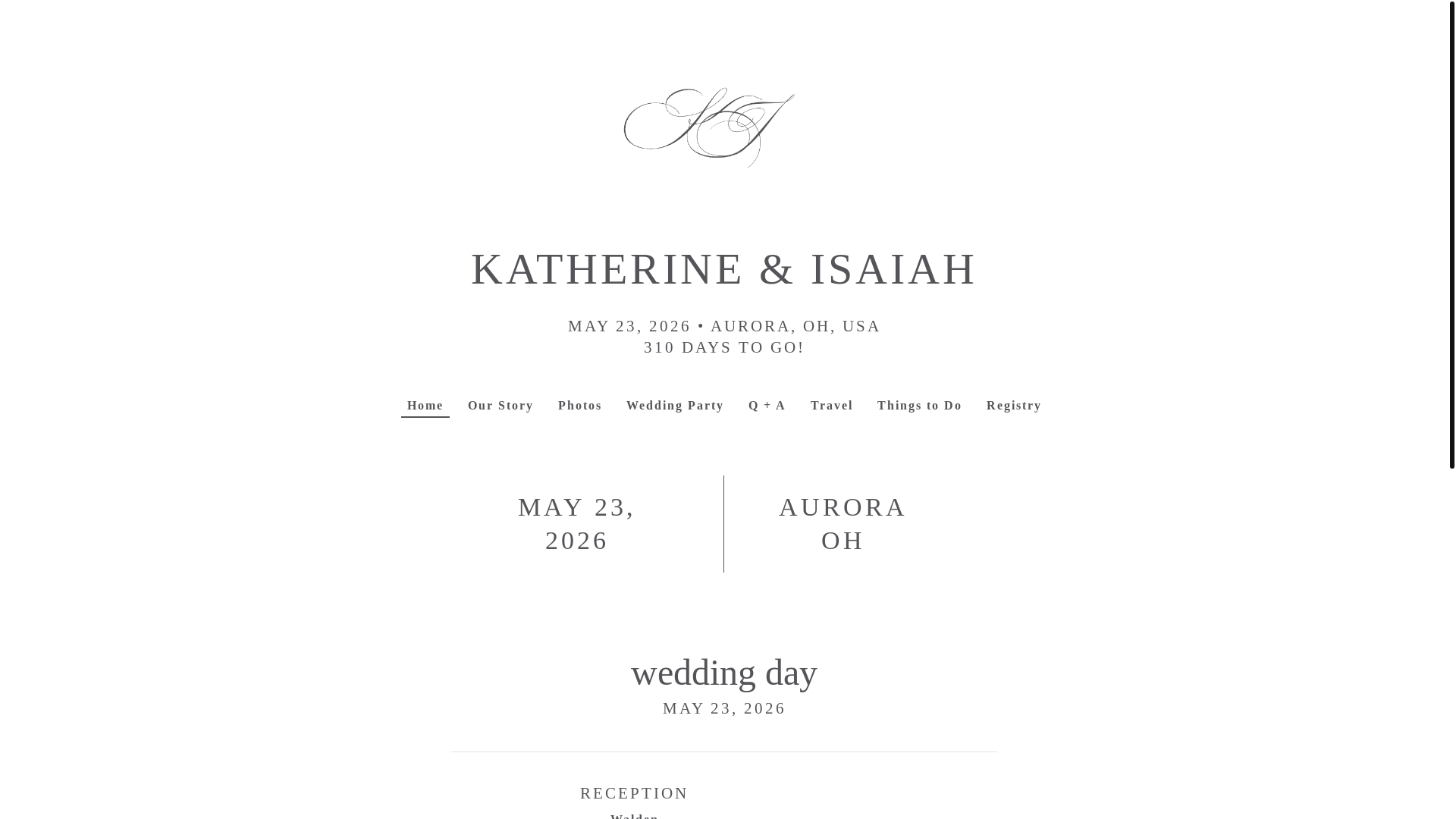 website screenshot of https://katherineandisaiah.com/