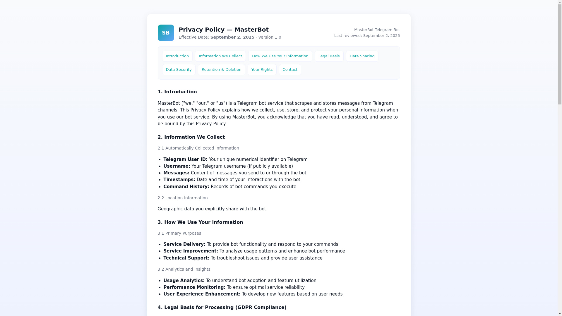 website screenshot of https://mastterbot.pages.dev/