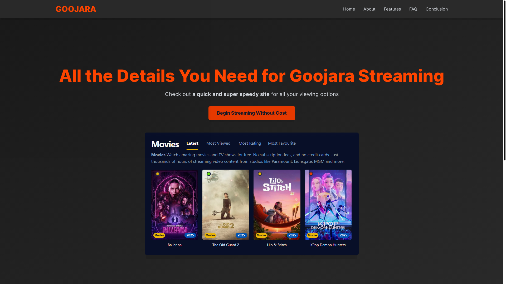 website screenshot of https://goojara-7idt.pages.dev/