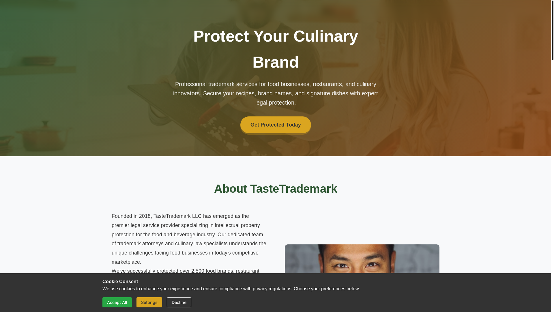 website screenshot of https://tastetrademark.click/