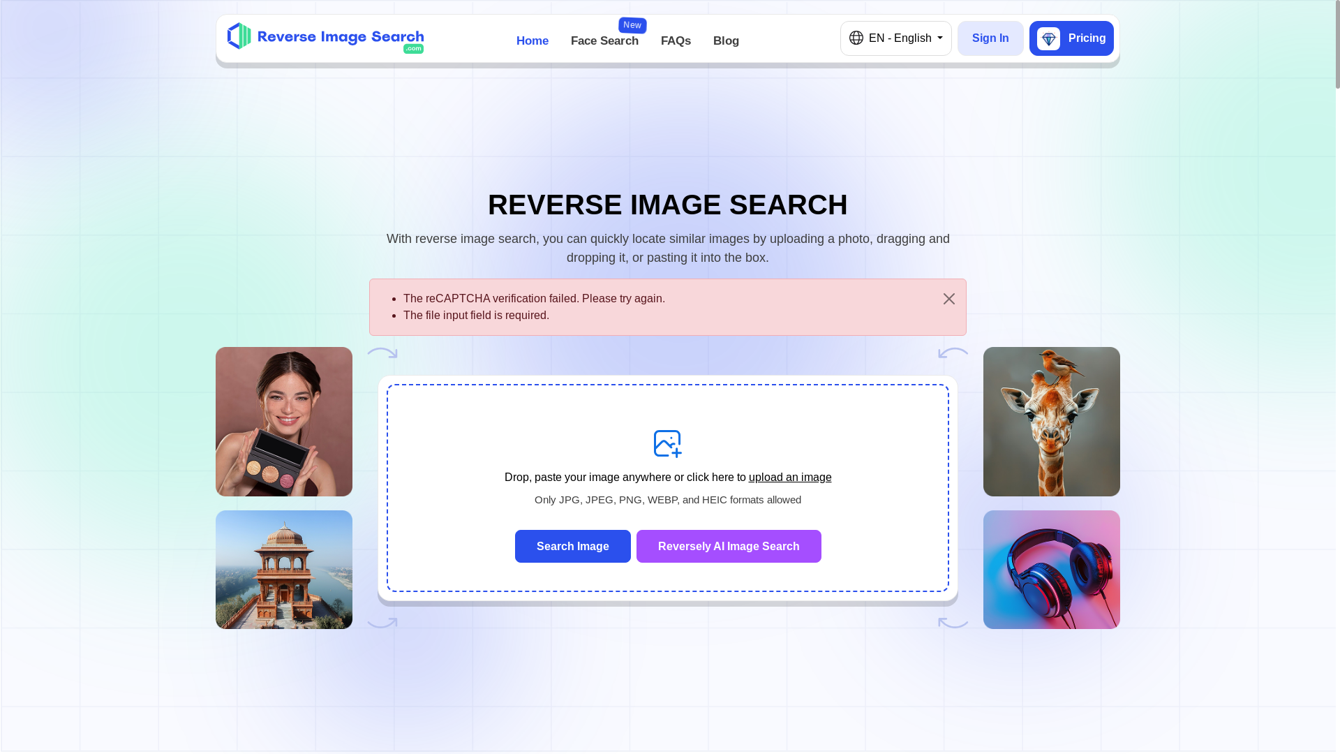 website screenshot of https://www.reverseimagesearch.com/results
