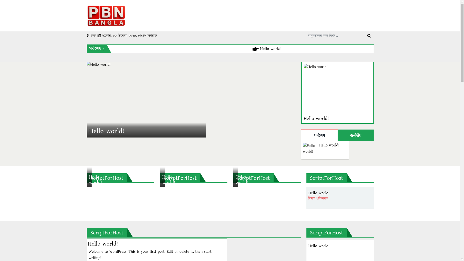 website screenshot of https://pbnbangla.com/