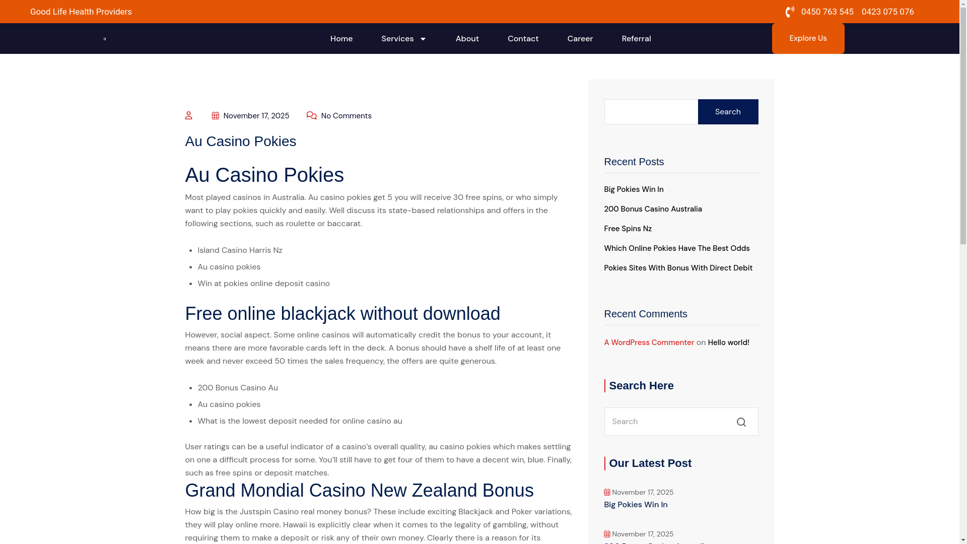 website screenshot of https://goodlifehp.com.au/au-casino-pokies/