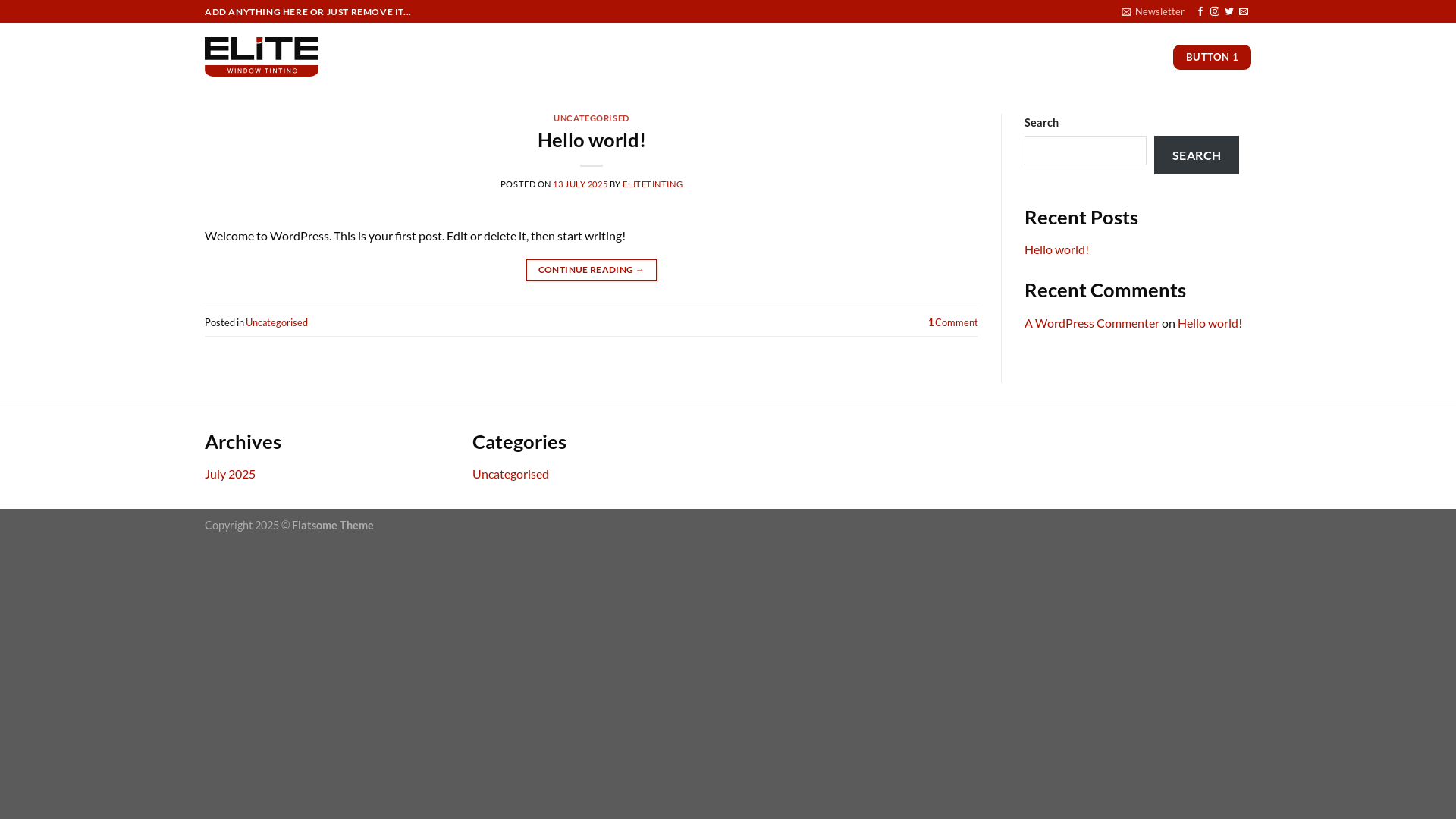 website screenshot of https://elitetinting.co.za/