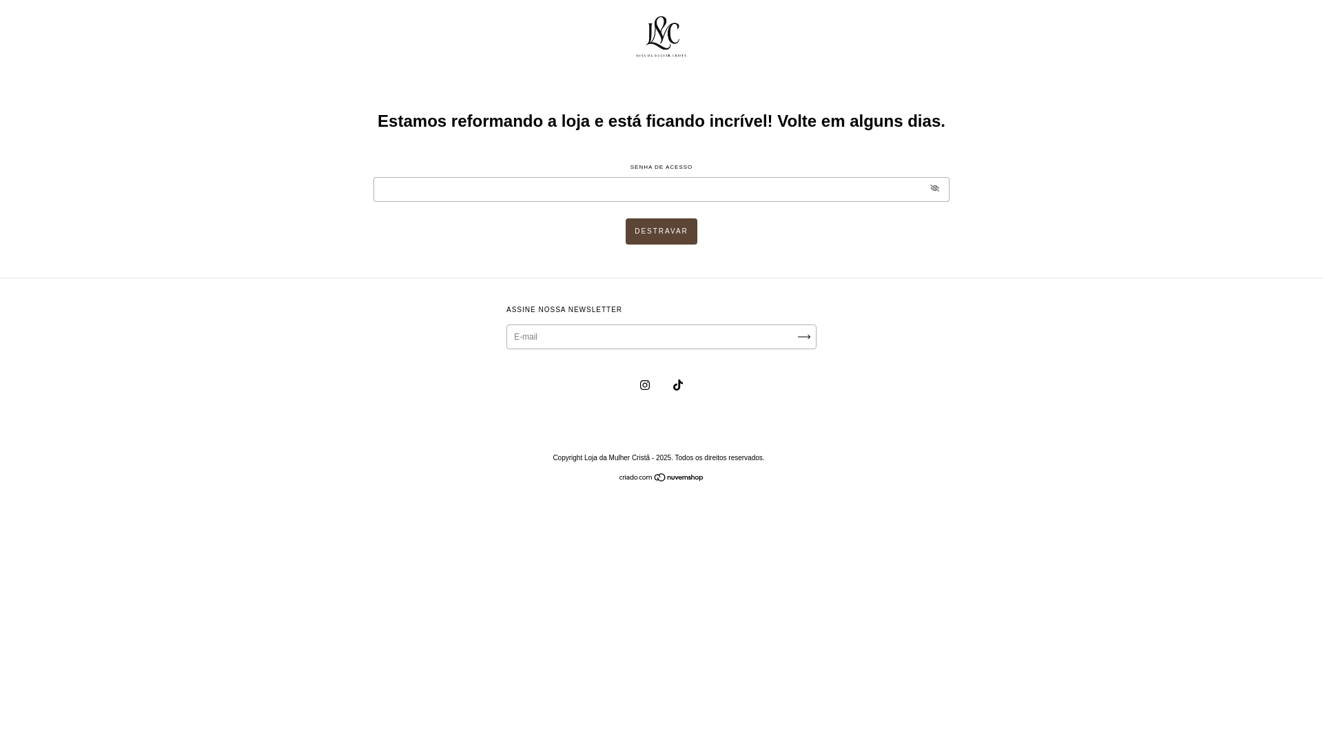 website screenshot of https://lojadamulhercrista.com.br/