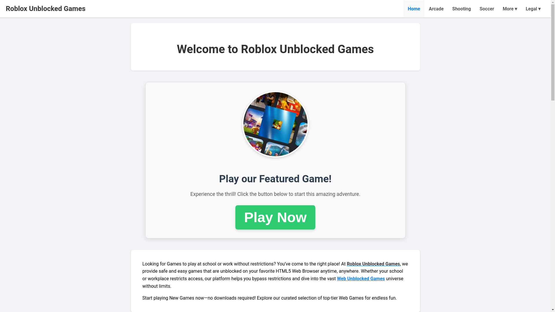 website screenshot of https://roblox-unblocked-games2.pages.dev/