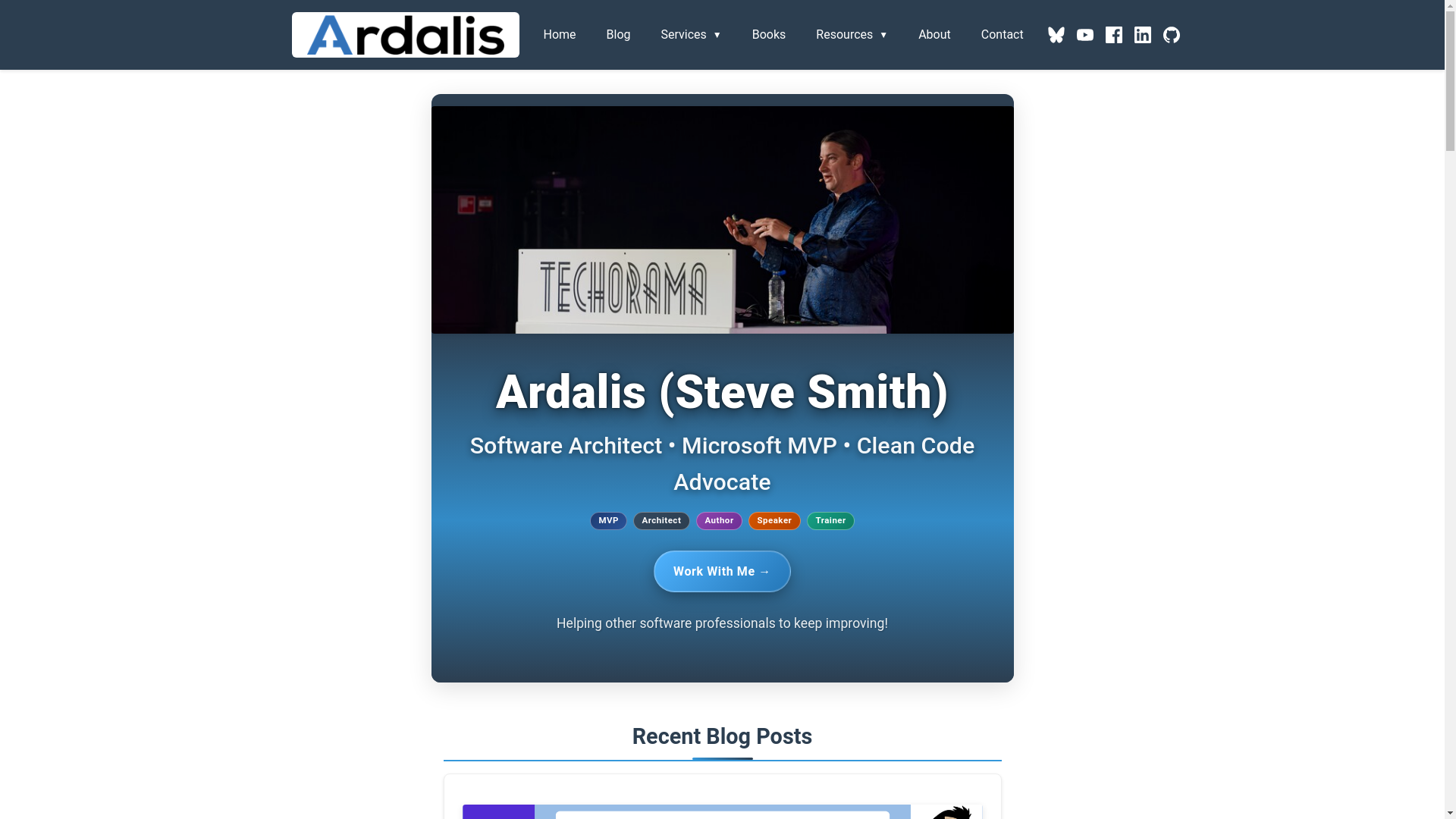 website screenshot of https://ardalis-com-hugo.pages.dev/