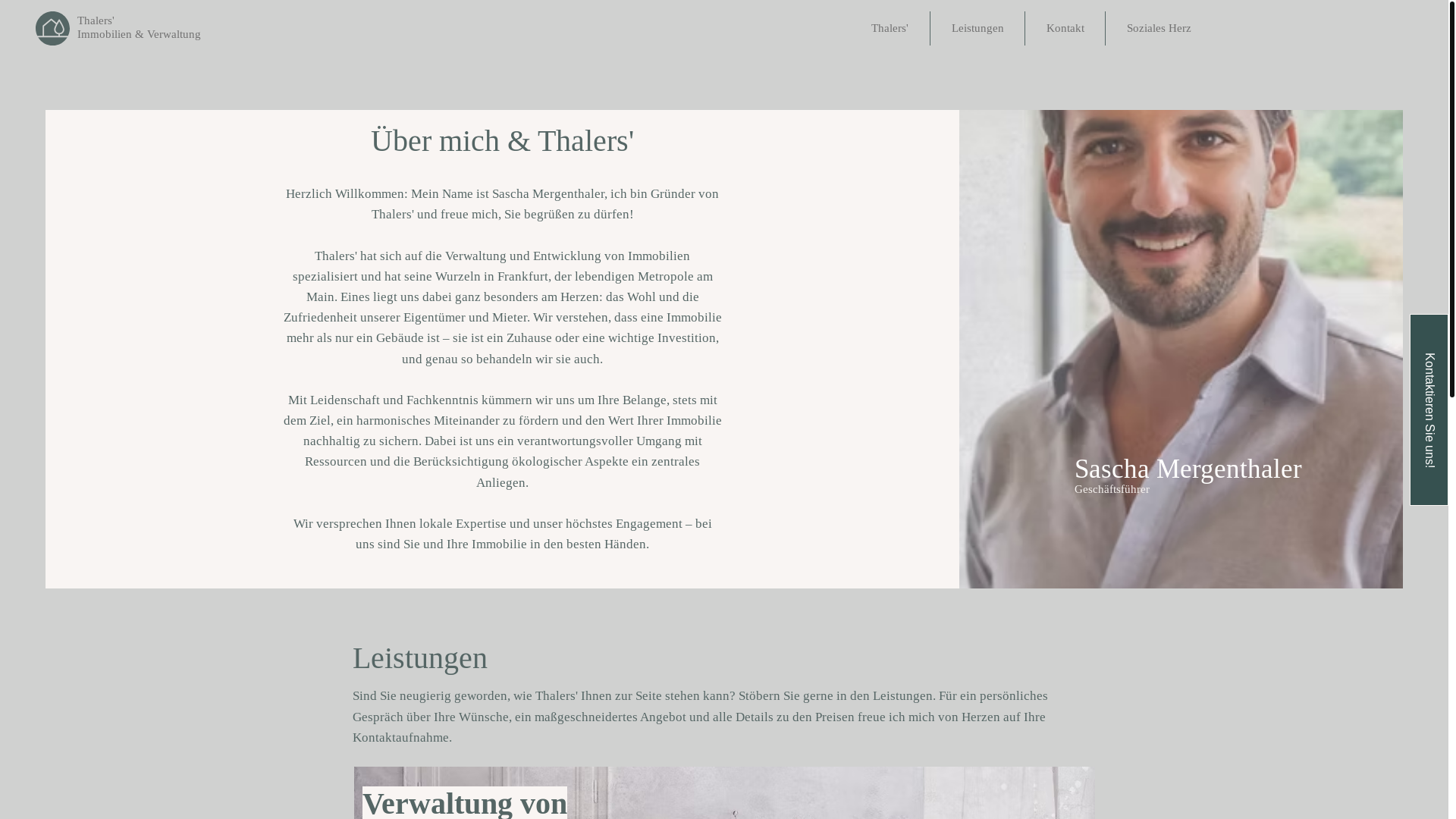 website screenshot of https://thalers-immobilien.de/